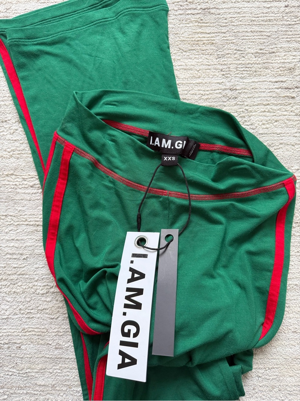 I.AM.GIA Green Zip-Front Crop Hoodie & Flared Track Pants (Size XS) - Picture 8 of 8